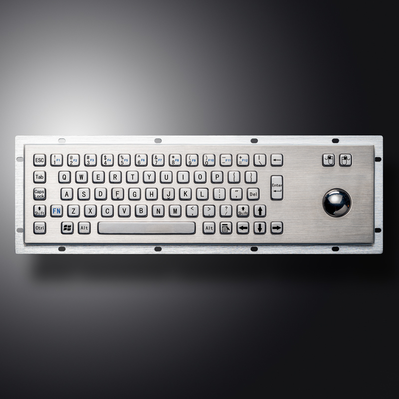 Teclado Metálico Aço Inox Industrial IP65 c/ Trackball