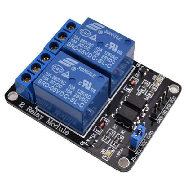 Relay Relé Arduino 5V 2 Canais para Interface Controladora CNC