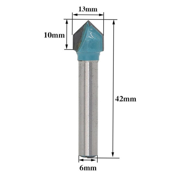 Fresa V-Bit para Madeira 2 Facas 6x13 mm 90°