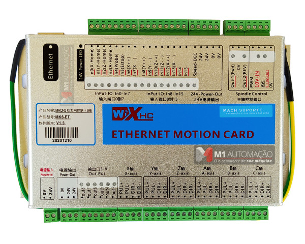 Interface Placa Controladora CNC Porta RJ45 Ethernet Wifi XHC MK6-ET 6 Eixos para Mach3