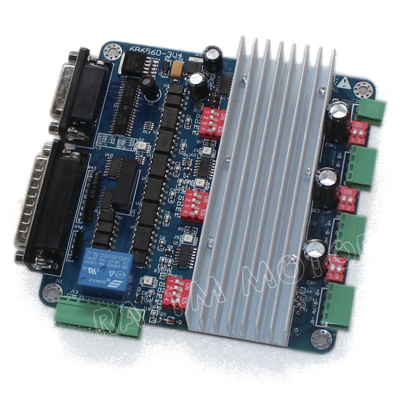 Placa Controladora CNC Integrada CNC4AX TB6560 Tipo H c/ Porta Paralela 4 Eixos para Mach3
