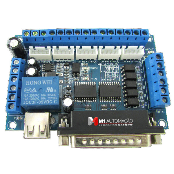 Interface Placa Controladora CNC Porta Paralela DB Eixos para Mach M Automação